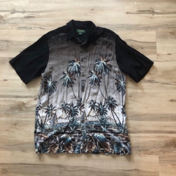 David Taylor Tropical Black and Gray Men's Shirt - Picture 4 of 6